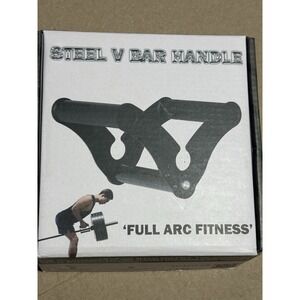 Steel V Bar Handle Attachment for Barbell Bar Row with‎ Non-Slip Handle